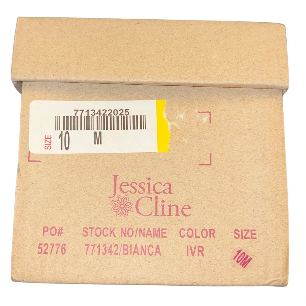 NIB | Jessica Cline Bianca Ivory Slide Sandals | Size 10M - Picture 6 of 10
